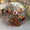 0106 Floral Chicken & Dinosaur  pattern, automatic folding umbrella, portable and foldable design, 8 ribs, a Christmas or birthday gift.