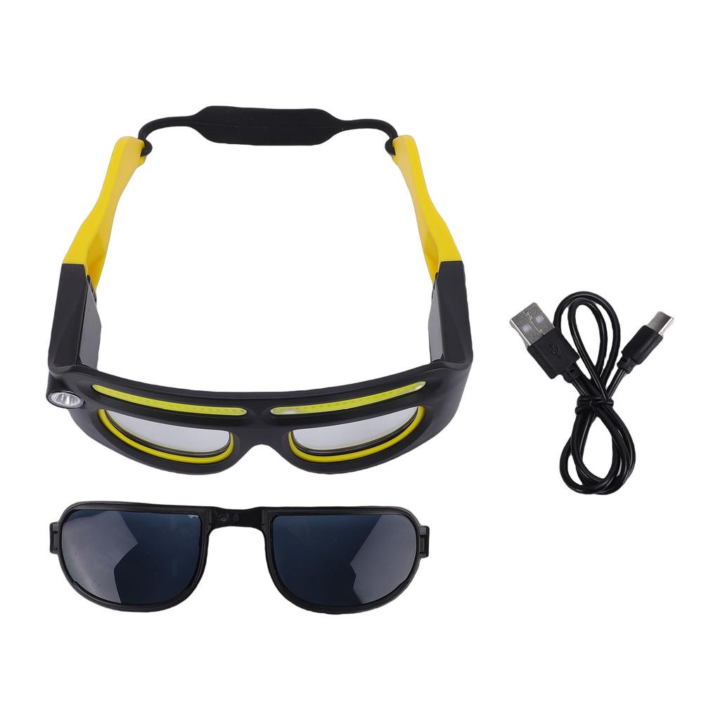 Multifunctional Eyeglass Lamp USB Fast Charging Motion Sensor Headlight Glasses for Outdoor Riding Night Fishing