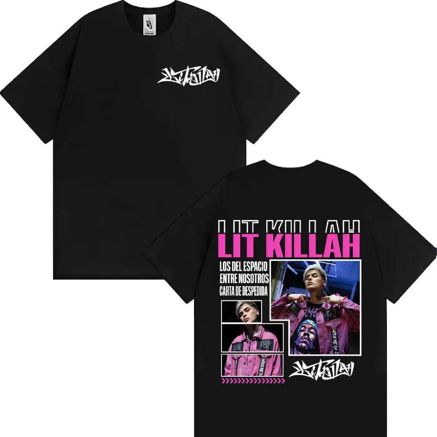 

Rapper Lit Killah Album Tour 2025 Graphic Tee Shirt Men Women Fashion Hip Hop Punk T Shirt High Quality 100% Cotton T-shirt Tops S чёрный