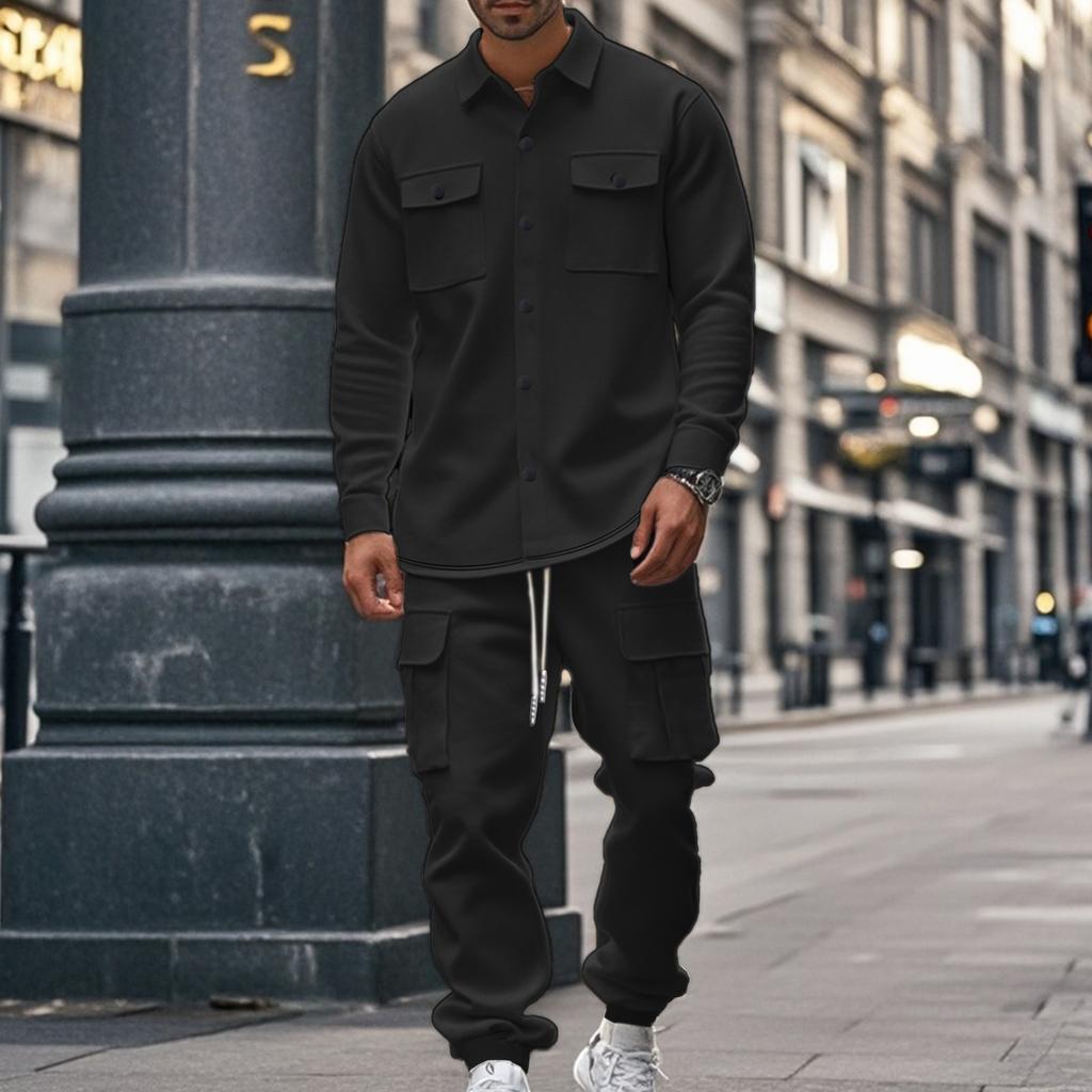 Outdoor Tactical Hunting Jacket for Men American Heavy Heavy Men's Overalls Lined with Sports Pants Shirt 2 Sets