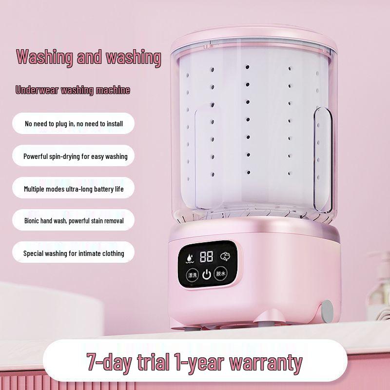 Portable Wireless Mini Washing Machine & Dryer for Underwear and Socks – Rechargeable & Compact