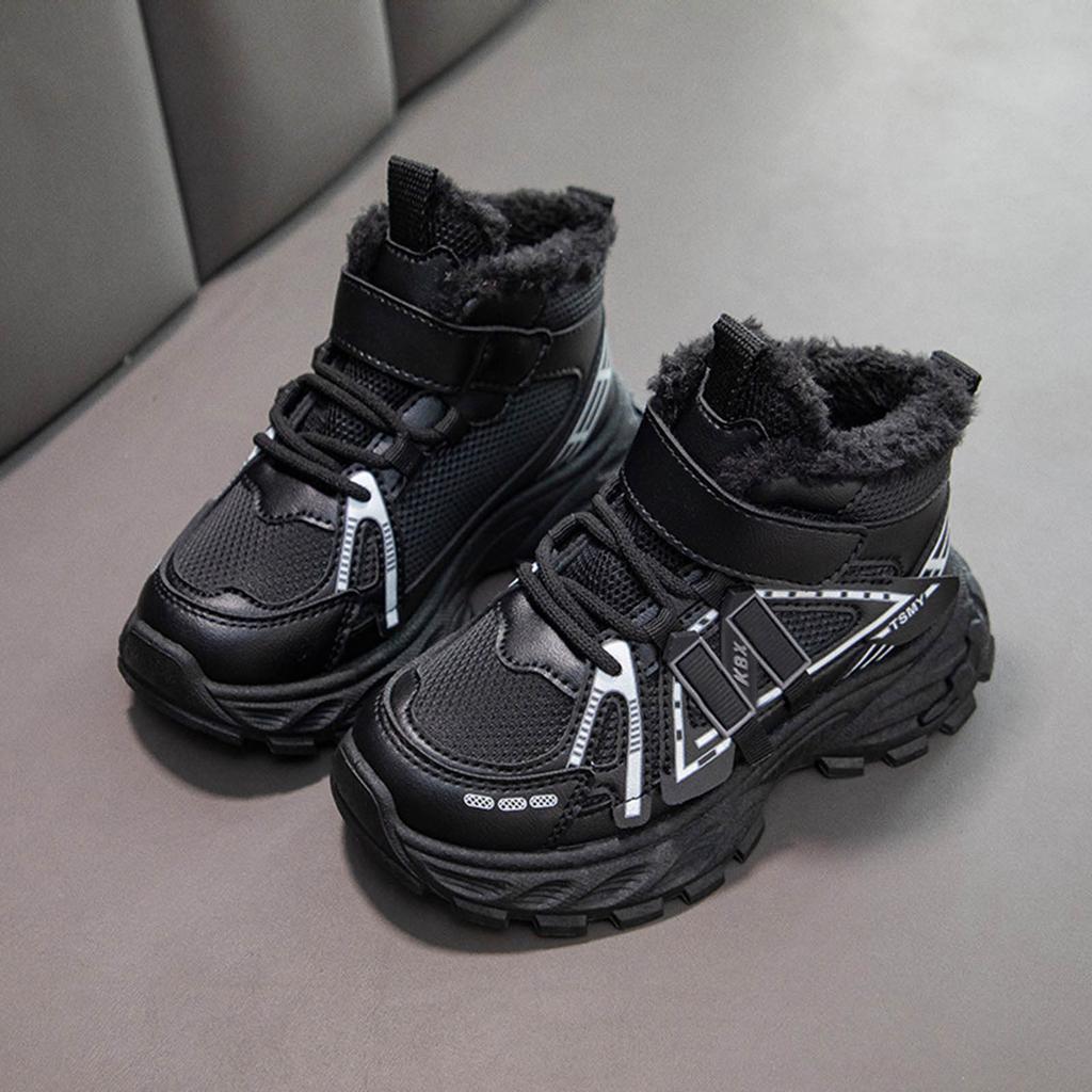 Kids Boots Winter Warm Waterproof Snow Boots For Children Casual Outdoor Sneakers Winter Plush Lined High-Top Sports Shoes