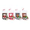 Burlap 3D Cartoon Christmas Stocking Gift & Candy Bag Pendant