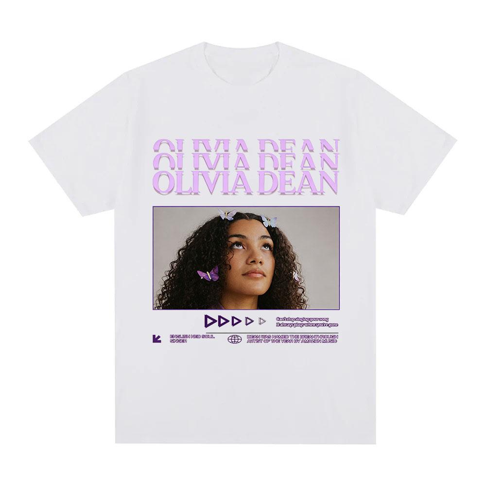 Olivia Dean Graphic Print Tshirt 100 Cotton Tees Hip Hop Women and Unisex Casual Soft Streetwear Fashion Oneck Adult Tops Summer