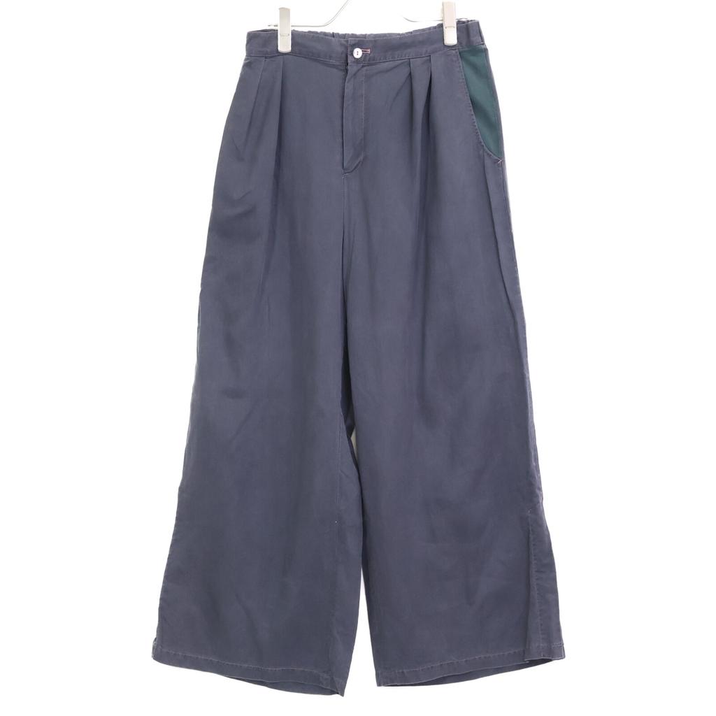 ROSIER Navy Cotton Wide Pants Bottoms 40 grayUsed