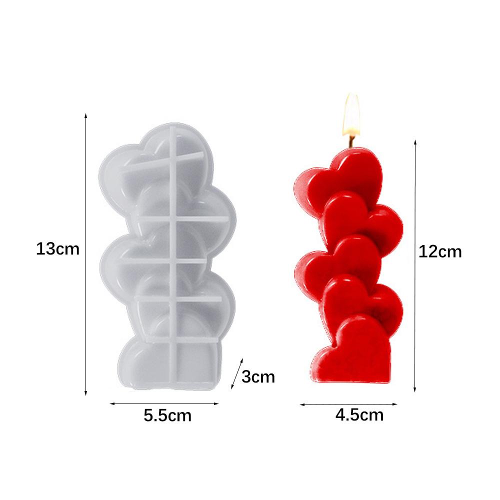 Flower Love Plants Candle Silicone Mold Home Ornaments Soap Resin Plaster Valentine's Day for Candle Making Tools Chocolate Gift