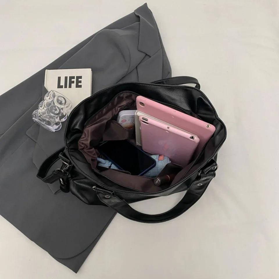Damen Große Kapazität Schulter Lässige Tragetasche Laptop Geräumige Handtasche Weiches Leder Crossbody Business Schwarze Große Tasche A4 Sac A Main