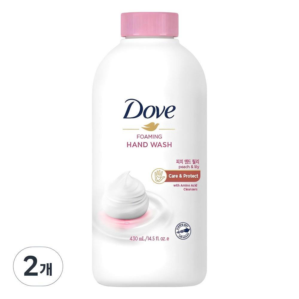Пенка для мытья рук Dove, персик и лилия, сменный блок, 430 мл, 2 шт.