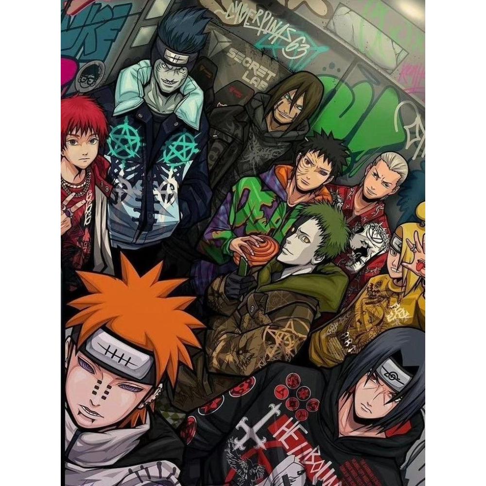 Naruto Akatsuki 2026 Nowe Malowanie Diamentami Haft Sztuka Anime Haft Krzyżykowy Mozaika Dżety Rękodzieło Rzemiosło Prezenty dla Dzieci