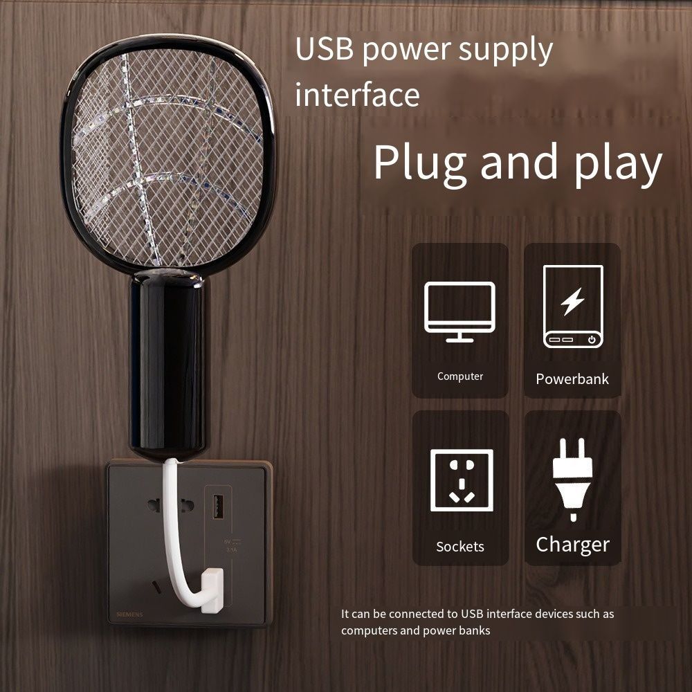 UV Light Mosquito Swatter Trap Electric Shock Insect Racket Durable Mosquito Killer Lamp  Bedroom