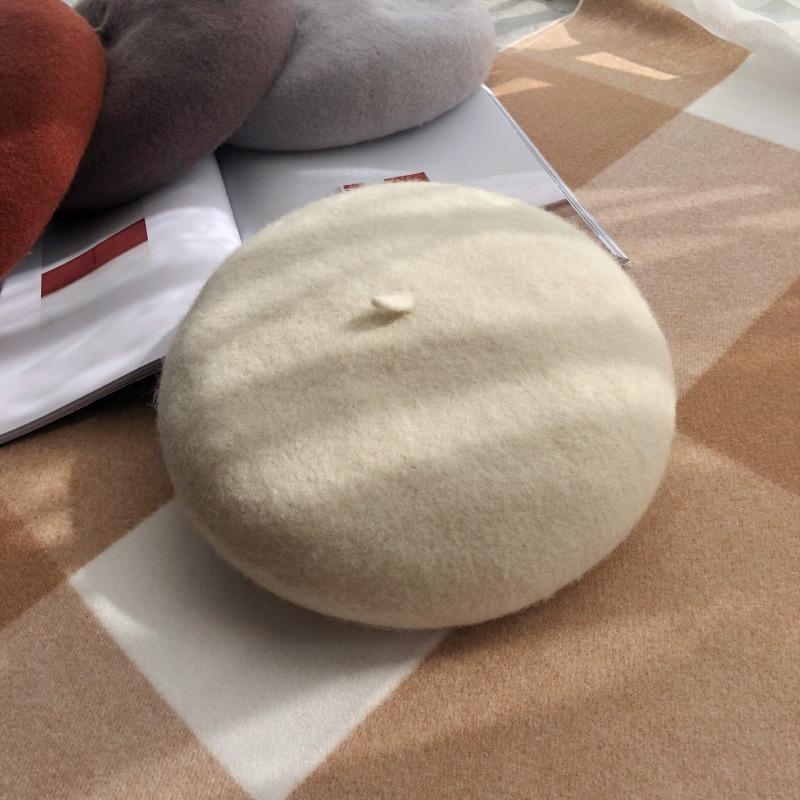 Fashion Solid Color Autumn and Winter Thickened for Keep Warmth Beret Hat Women Versatile Literature and Art Painter's Hat