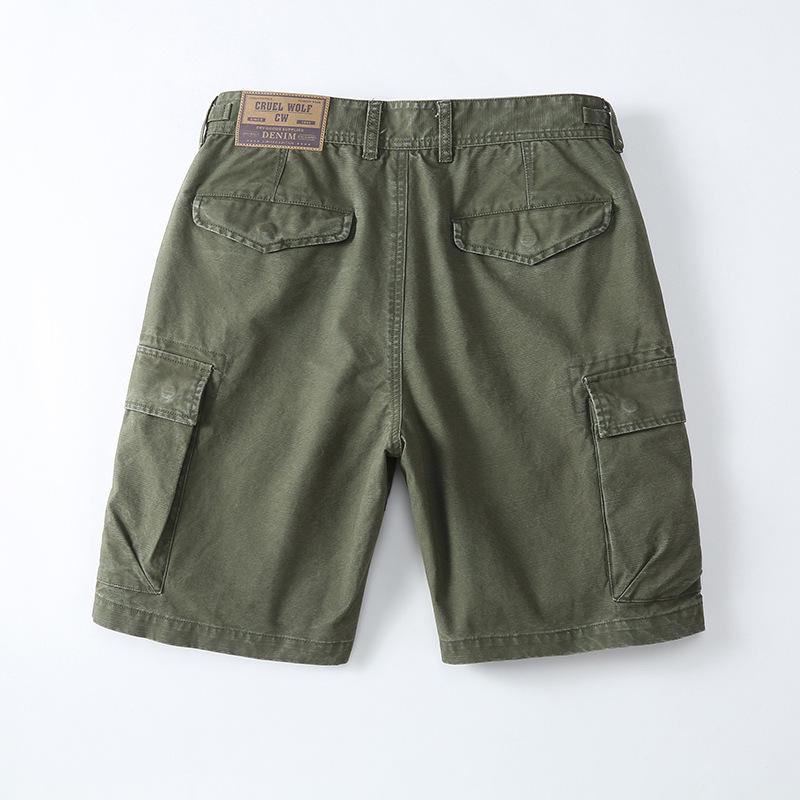 Ανδρικό Υψηλής Ποιότητας Σορτς Κάργκο Πέντε Σημείων Χαλαρής Γραμμής Στυλ Χονγκ Κονγκ με Μεγάλες Τσέπες