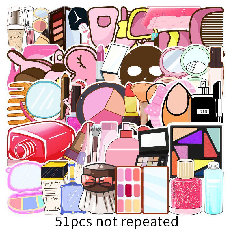 51 Unique Cute Girl Makeup Stickers for DIY Projects