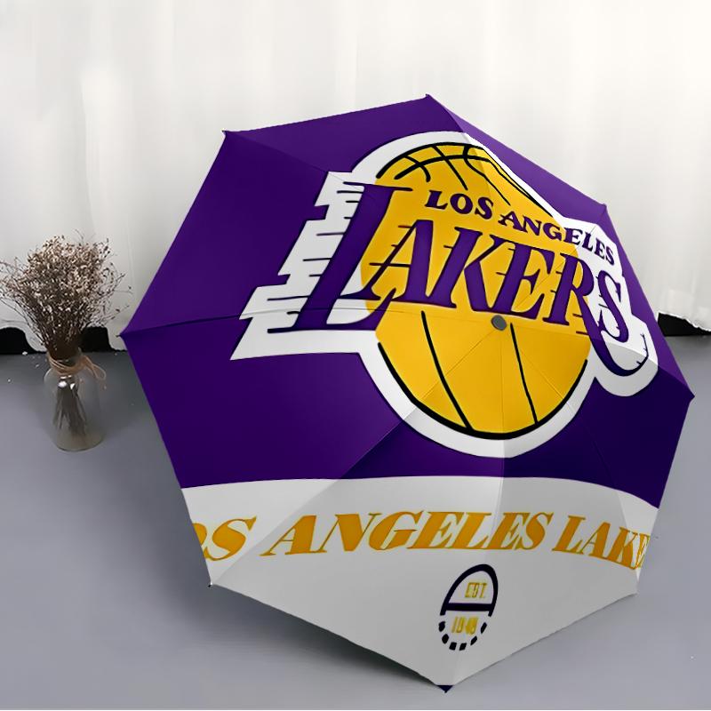 Printed Los Angeles Lakers logo Folding Umbrella,Outdoor,Leisure,And Travel Umbrella,Durable Umbrella Fabric,Birthday And Holiday Gift