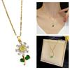 Gold Plated Sunflower Necklace for Women Jewelry Stainless Steel Zircon Big Pendant Necklace Luxury Choker Korea Style