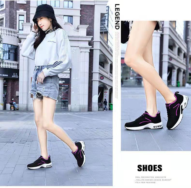 Damen Mesh Laufschuhe für den Frühling: Atmungsaktives, leichtes Air-Cushion mit Stoßabsorption und dicker Sohle zur Erhöhung der Körpergröße.