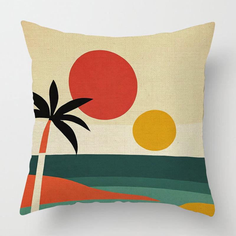 Home Decor Colorful Abstract & Cityscape Printed Pillowcases Pattern Cushion Cover Suitable for Sofa Bedroom Car Pillow Cover