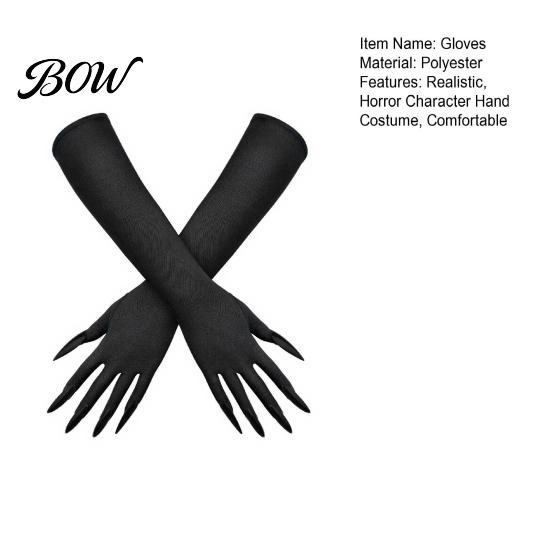 Halloween Theme Party Decoration 1 Pair Ghost Claw Gloves, Long Fingernail Witch Costume Dark Performance Props Accessory, Prop for Adults,