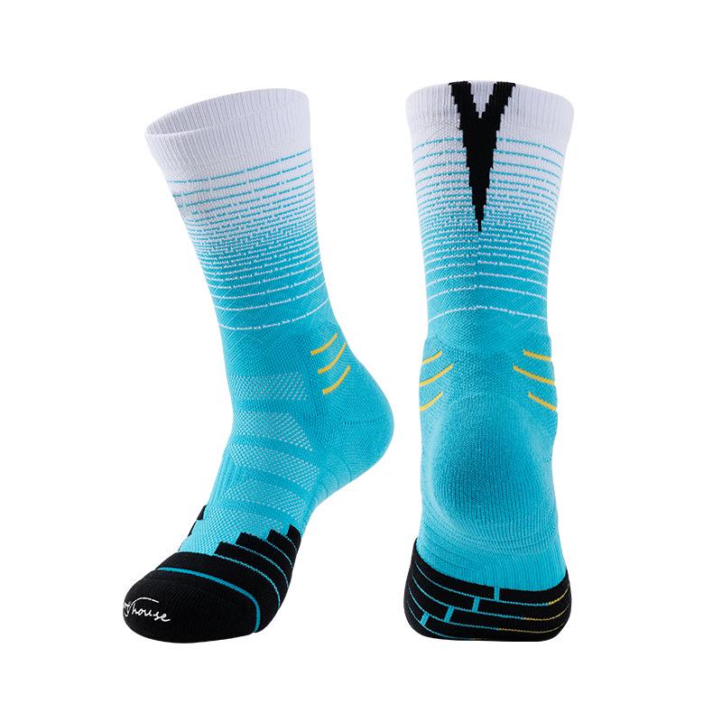 Męskie Elitarne Skarpety Koszykarskie High-Top z Grubą Amortyzacją - Skarpety Sportowe do Połowy Łydki