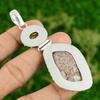 Sterling Silver Red Brecciated Mookaite Gemstone Citrine Bezel Birthday Pendant