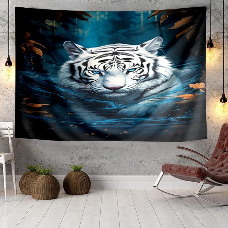 Tiger In The Snowstorm Tapestry Room Decoration Wall Hanging for Living Room Bedroom, Dormitory, Birthday and Christmas Gifts