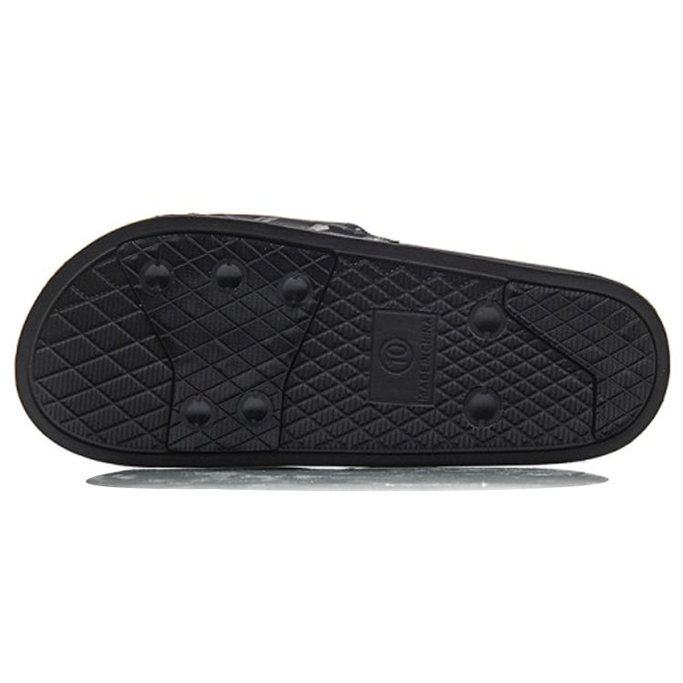 Li-Ning Lightweight Shock Absorbing Trendy Silent Anti-Wear Slide Sandals Men Footwear Black AGAN021-4