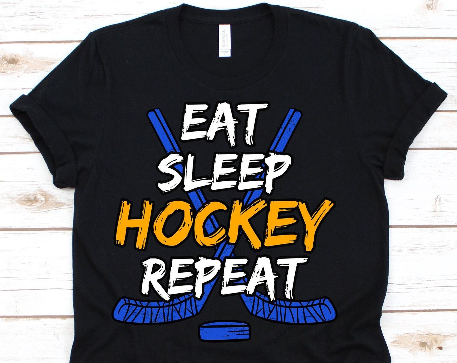 Eat Sleep Hockey Repeat T-Shirt, Eat Sleep Hockey, Hockey, Hockey Shirt, Hockey Gift, Hockey Player, Ice Hockey Shirt S