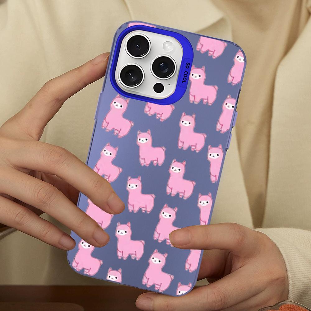 Alpaca Animals Cartoon Colorful Phone Case For IPhone 16 15 14 13 12 11 Pro Max X XR XSMAX 8 Matte Shockproof Back Cover