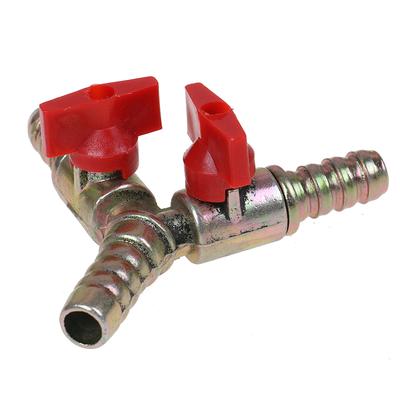 Y Tipi 3 Yollu Kapatma Küresel Vana Kelepçe Bağlantılı Hortum Dikenli Yakıt Gazı 10Mm