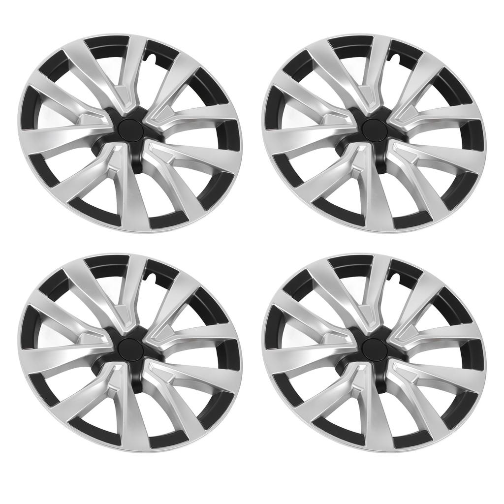 4PCS 18in Wheel Hub Cap Full Wrapping Wheel Hub Cover Trim Replacement for Tesla Model 3 2017 To