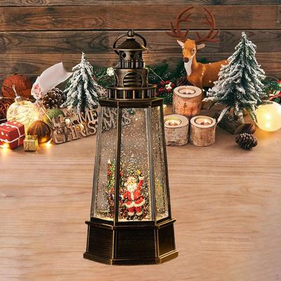 Lanterna a forma di globo di neve di Natale, carillon, collezione di luci notturne, ornamenti da tavolo