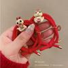 Zinc Zinc Alloy Snake Year Hair Ring Rhinestone Chinese Style Bracelet Fashion New Year Hair Rope  Festival