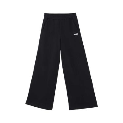 Solid Color Fleece Comfortable Breathable Soft Skin-Friendly Wide-Leg Casual Pants Women Bottoms Black 689591-01