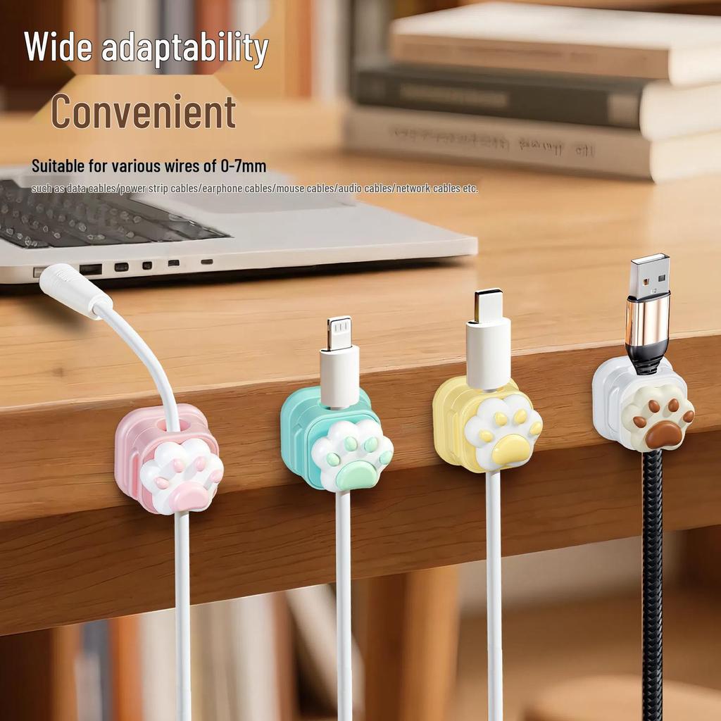 Magnetic Cable Organizer: No-Drill Desktop Storage & Management for Charging/Data Cables