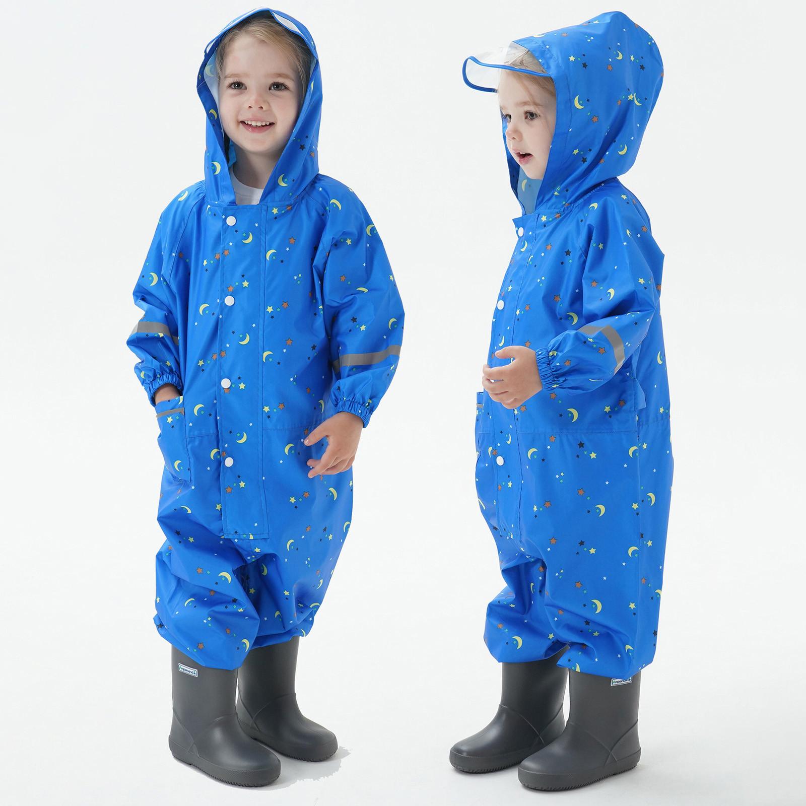 

Дитяча куртка унісекс з капюшоном, вітронепроникний плащ і маска для хлопчиків і дівчаток M темно-синього кольору