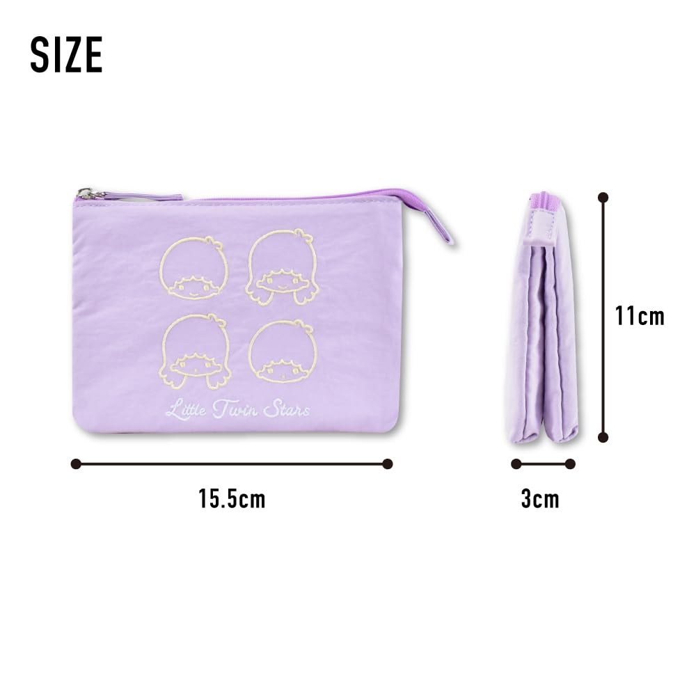Makeup Pouch, 3 Pockets, 2 Rooms, Face, Little Twin Stars SRTZ-279