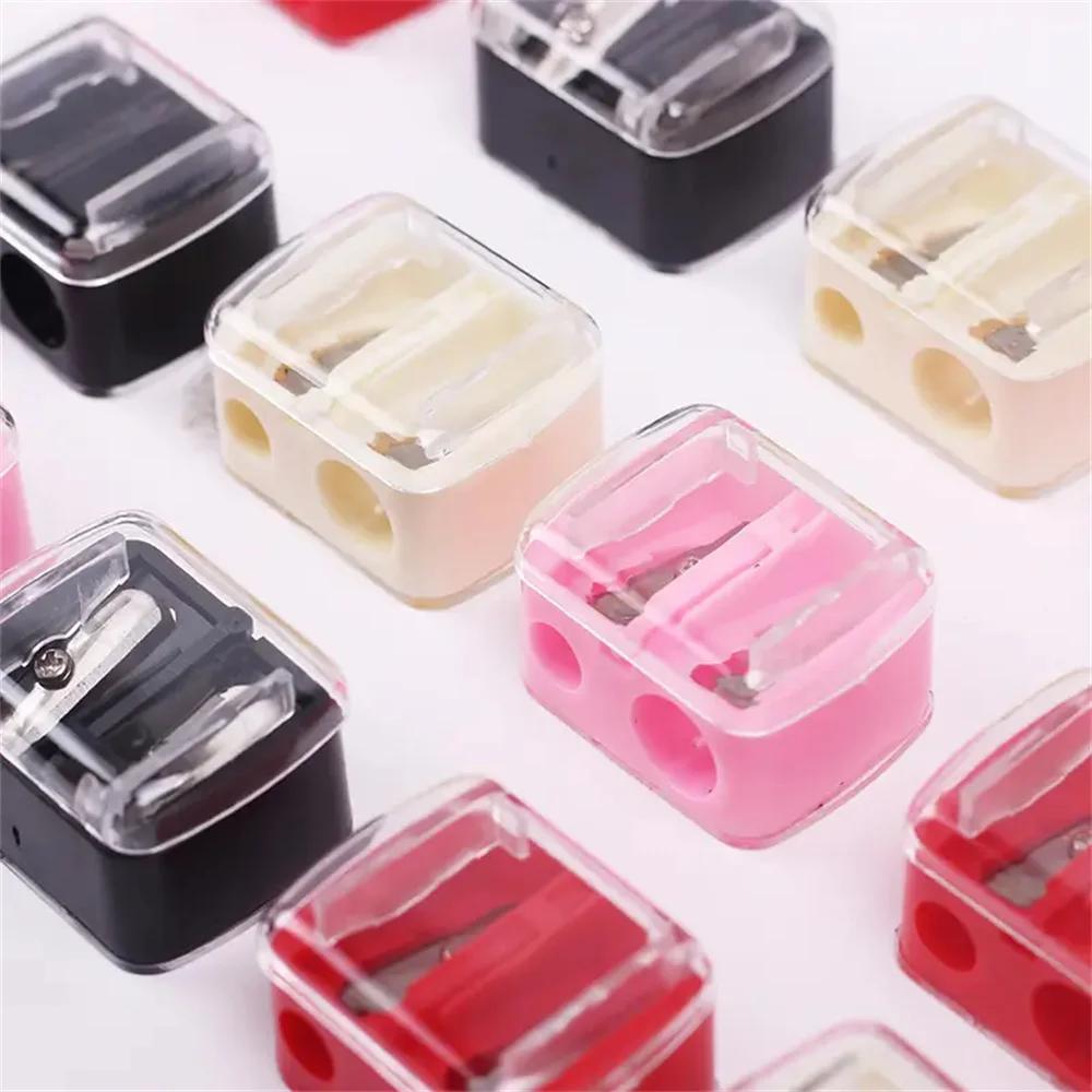Double Holes Pencil Sharpener Makeup Pencil Multi-purpose Mechanical Precision Sharpener For Cosmetic Office School Supplies