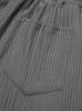 European Striped Wide-Leg Men's Casual Ribbed Drawstring Trousers: Large Size, Spring-Autumn, Straight-Leg, Loose Fit.