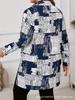 European & American Plus Size Women's Irregular Print Long Sleeve Shirt - 2026 Spring/Summer Fashion Collection