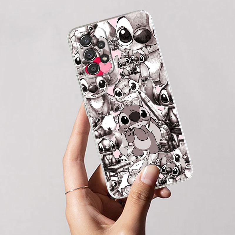 Clear Case For Samsung Galaxy A57 A37 A56 5G A36 Cases A55 A54 A35 A26 A07 A17 A16 A06 A34 A15 Soft Shockproof Cover Cute Stitch