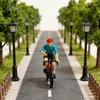 1:64 Cycling Statue Miniature Craft Cycling Scene Miniatures Resin Texture Suitable for Desktop Decorating and Present