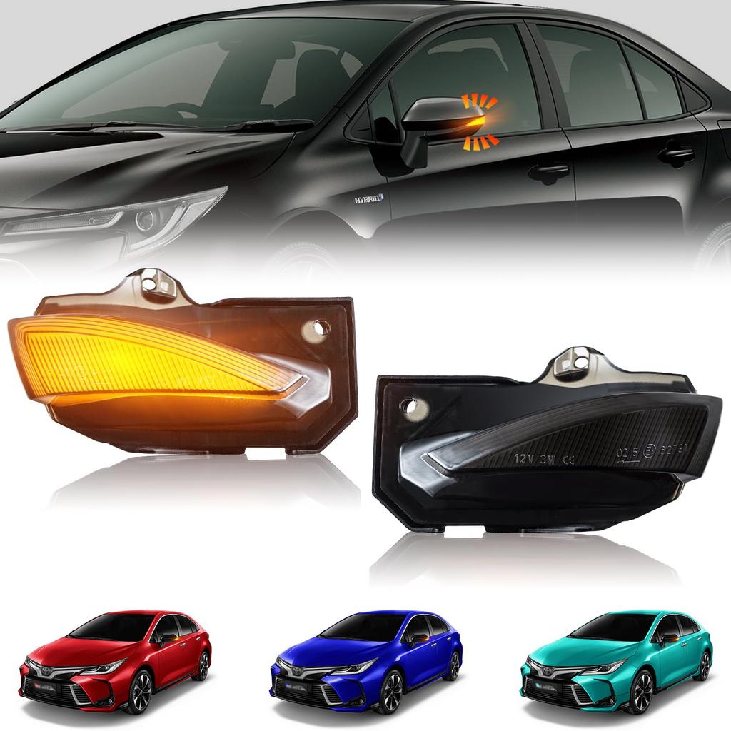 NEIFILES Yaris Cross GR Yaris LED Door Mirror Blinker Vehicle Inspection Countermeasures Corolla 210 Corolla Touring Side Mirror Blinker Smoke Lens