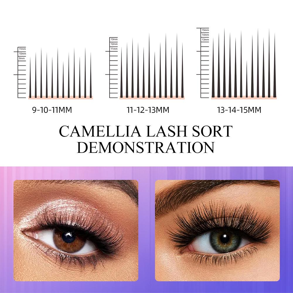 DANIKE Camellia Eyelash Extensions 0.05/0.07mm D Curl 8-15mm Mix 3 Length Gradient Lashes