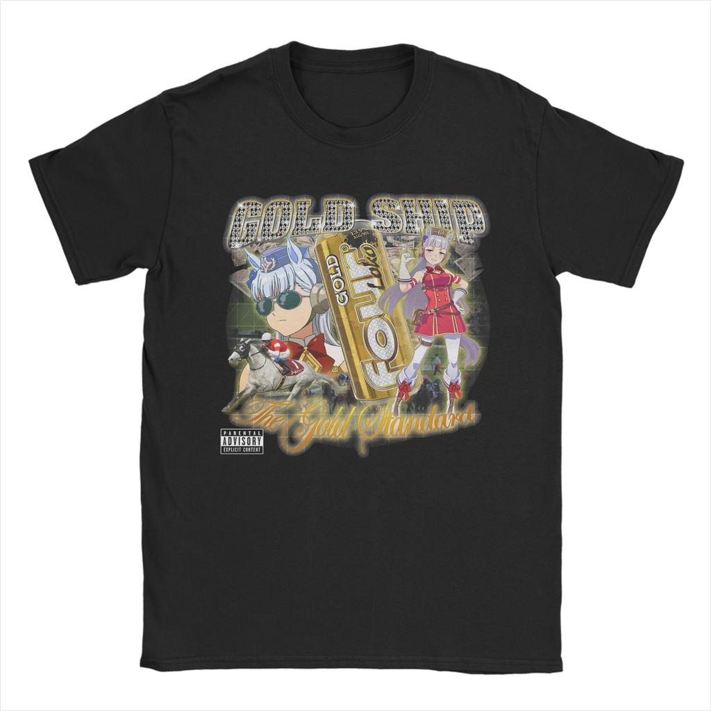 Uma Musume Mejiro McQueen T-Shirt Men's 100%Cotton Tops Vintage Crewneck Short Sleeve