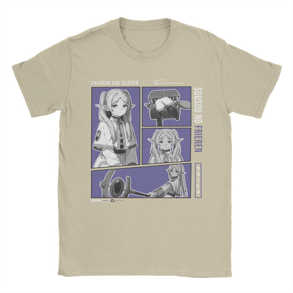 Men Sousou No Frieren T Shirts Japanese Anime Cotton Clothing Funny Short Sleeve O Neck Tee Shirt Graphic Printed T-Shirts