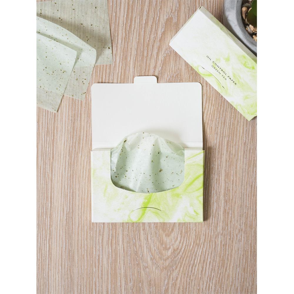 Daiso Green Tea Oil Paper 50 Sheets  Normal Type 