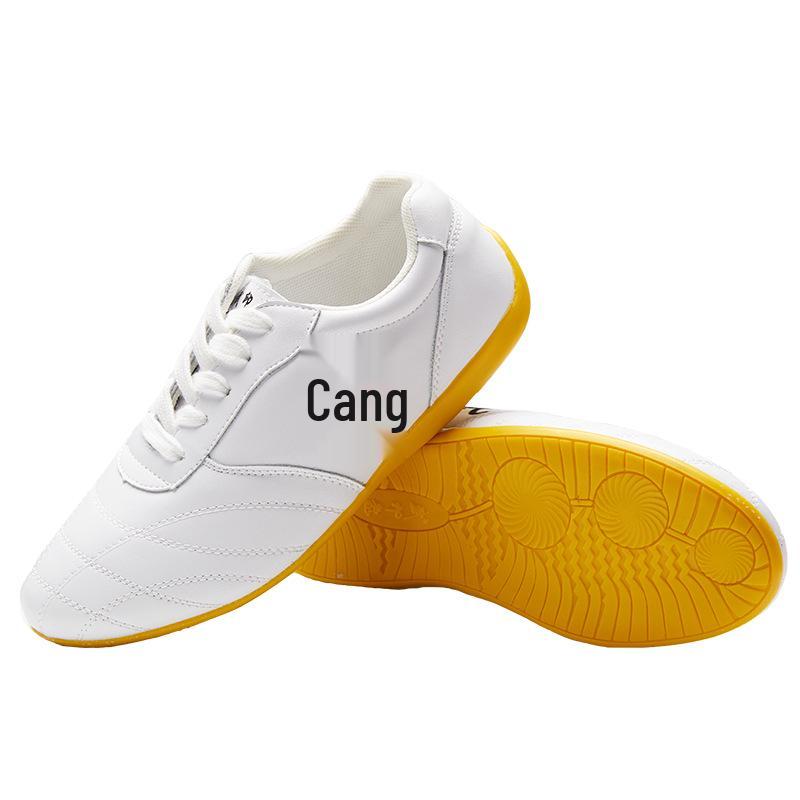 Unisex Breathable Cowhide Tai Chi Training Shoes with Beef Tendon Sole