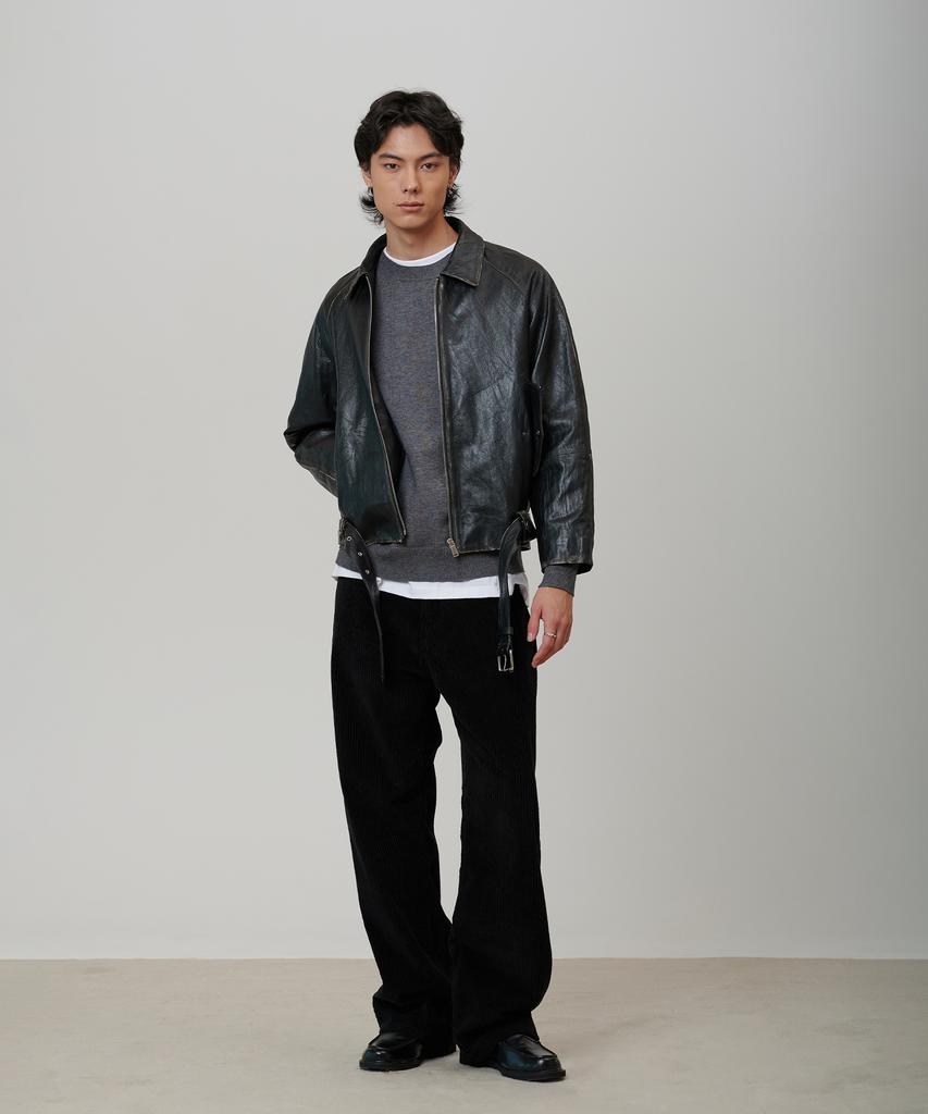 PINBLACK (Men) Corduroy Wide Pants Black