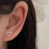 Women's Accessories 925 Silver Cubic Heart Ribbon Earrings