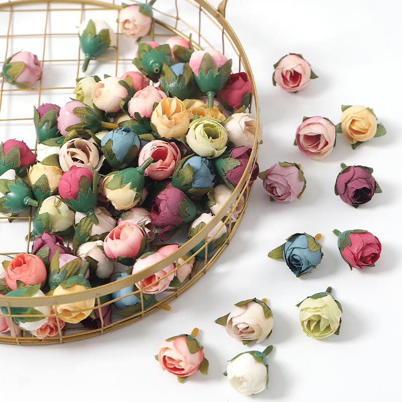 10/20Pcs Rose Artificial Flowers 3CM Silk Fake Flowers for Home Decor Wedding Decoration Garden Outdoor Craft Wreath Accessories